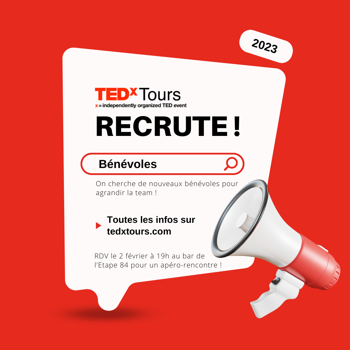 Recrutement tedxtours 2023 instagram carré facebook Recrutement tedxtours 2023 instagram carré facebook